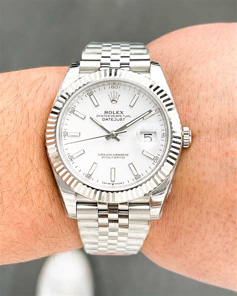 rolex ladies white gold datejust|Rolex Datejust 41 126334.